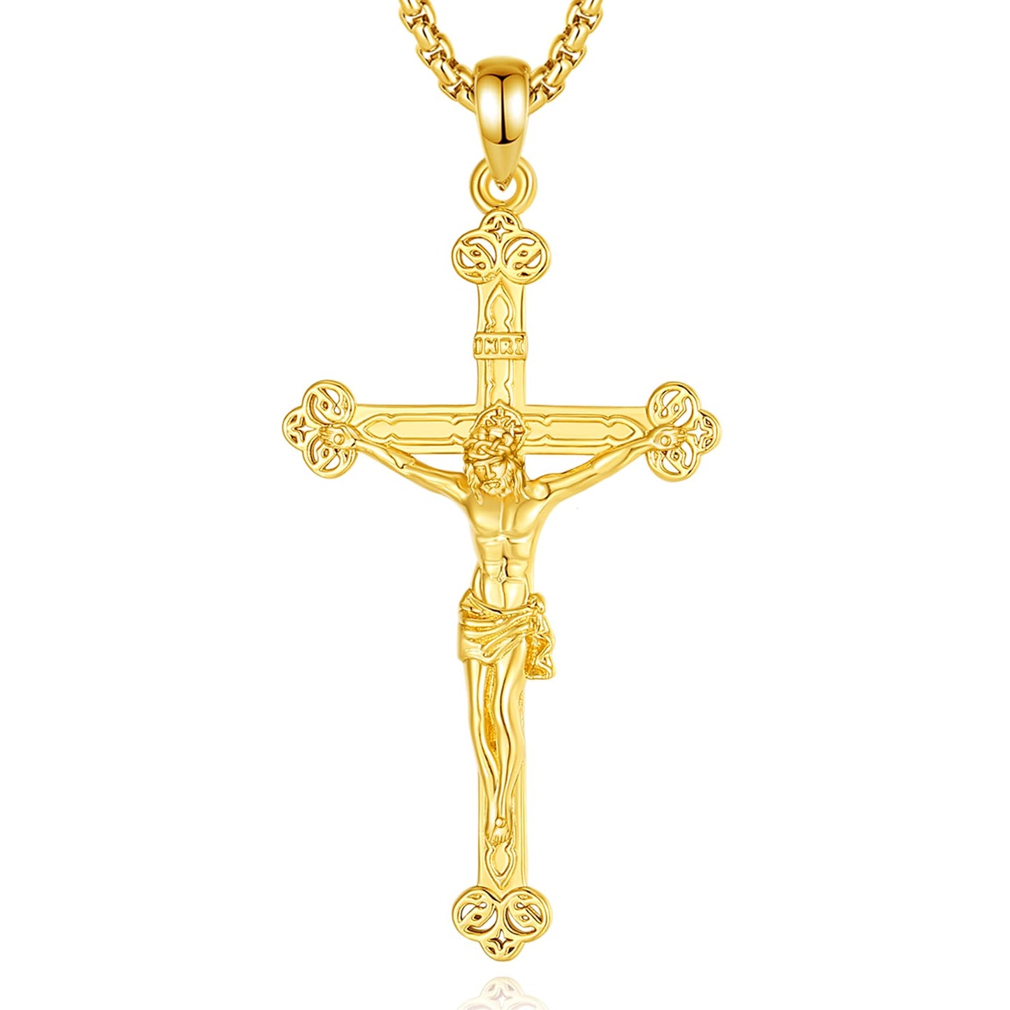 Vito 925 Sterling Silver St Michael/St Christopher/Saint Jude/Seal of Seven Archangels/Virgin Mary Miraculous/Jesus Cross Crucifix/St Joseph//St Anthony Pendant Necklace for Men Women, 24“/22”