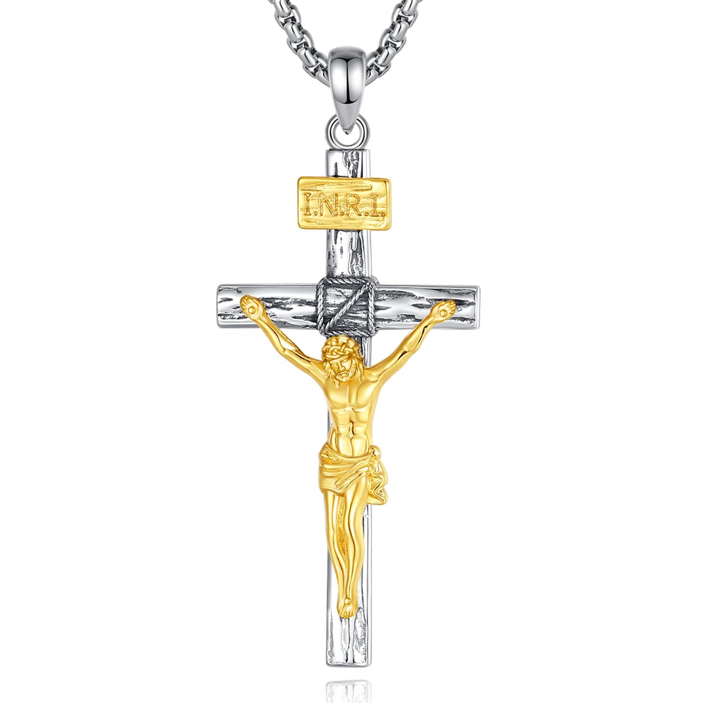 Vito 925 Sterling Silver St Michael/St Christopher/Saint Jude/Seal of Seven Archangels/Virgin Mary Miraculous/Jesus Cross Crucifix/St Joseph//St Anthony Pendant Necklace for Men Women, 24“/22”