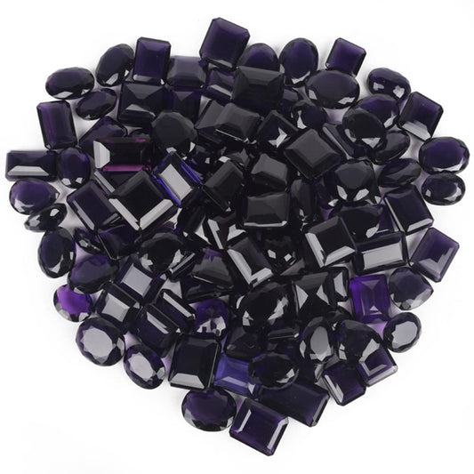 GEMHUB Faceted Violet Amethyst 500.00 Carats Set of 6 Pcs Mix Jewelry Making Bulk Loose Gemstone