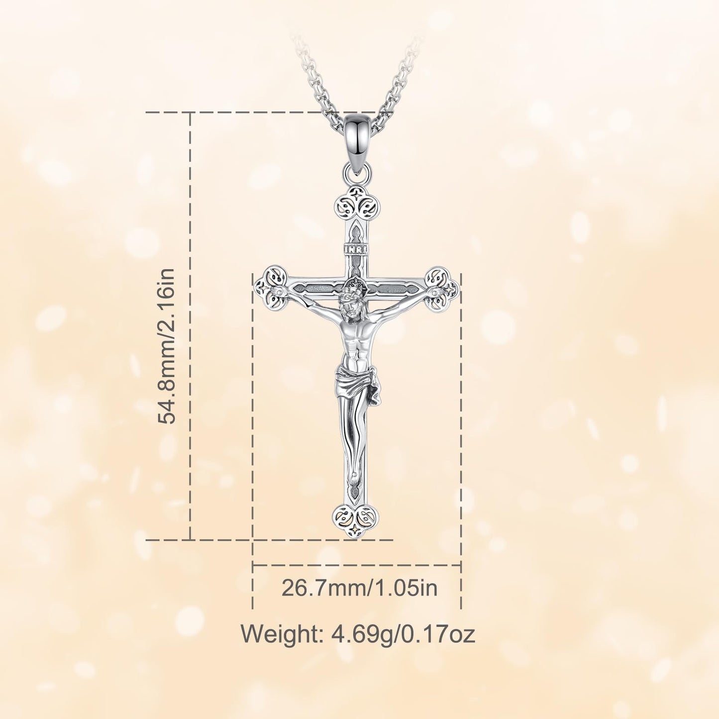 Vito 925 Sterling Silver St Michael/St Christopher/Saint Jude/Seal of Seven Archangels/Virgin Mary Miraculous/Jesus Cross Crucifix/St Joseph//St Anthony Pendant Necklace for Men Women, 24“/22”