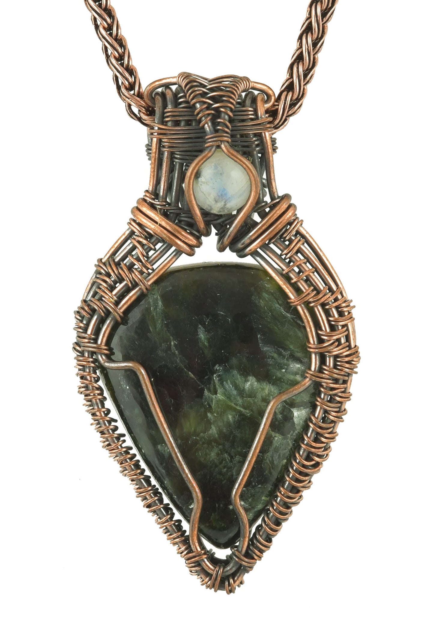 Stunning Handmade Copper Wire Wrapped Multi-Gemstone Pendant Necklace 20" - Perfect for Spiritual Connection and Intuition