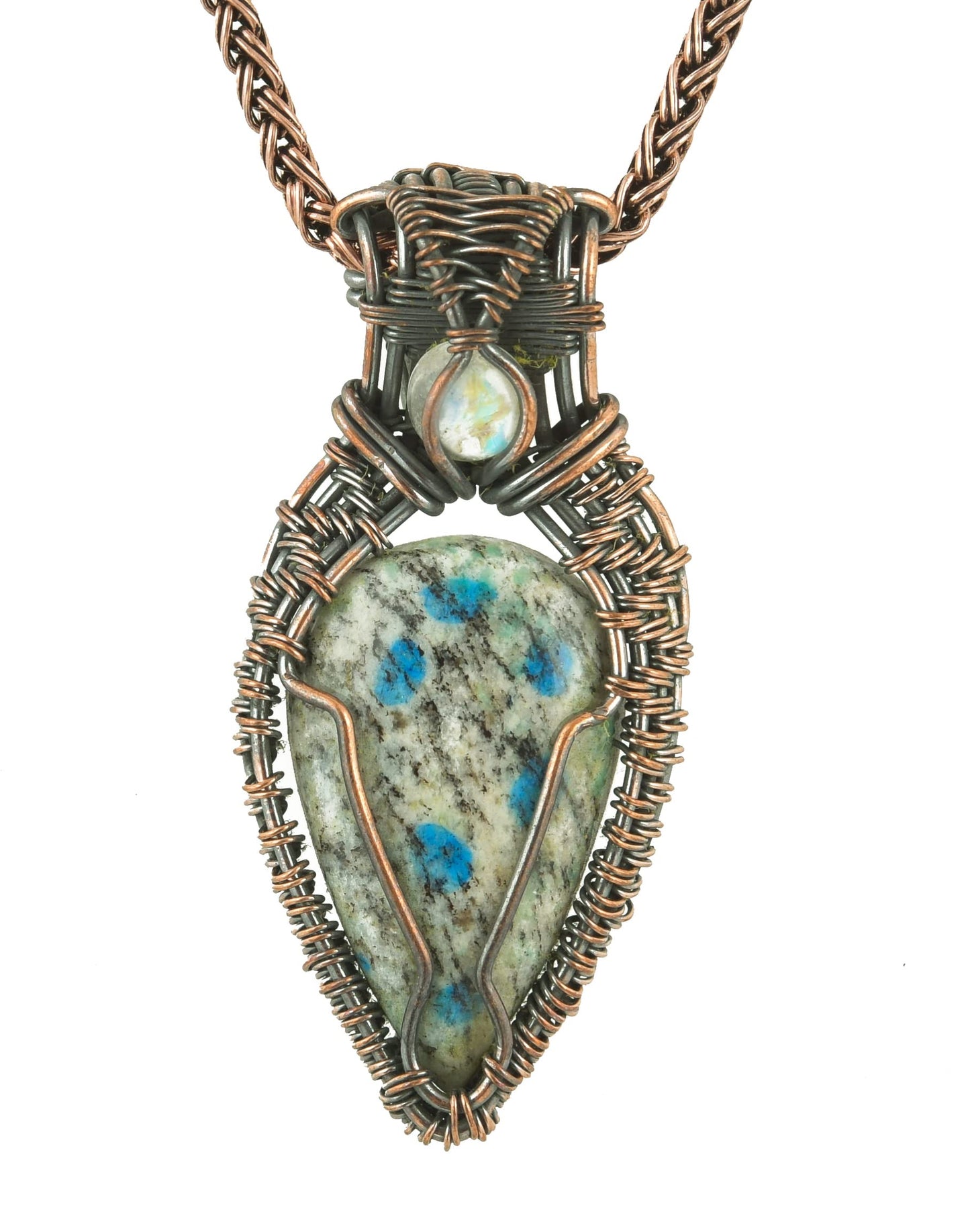 Stunning Handmade Copper Wire Wrapped Multi-Gemstone Pendant Necklace 20" - Perfect for Spiritual Connection and Intuition