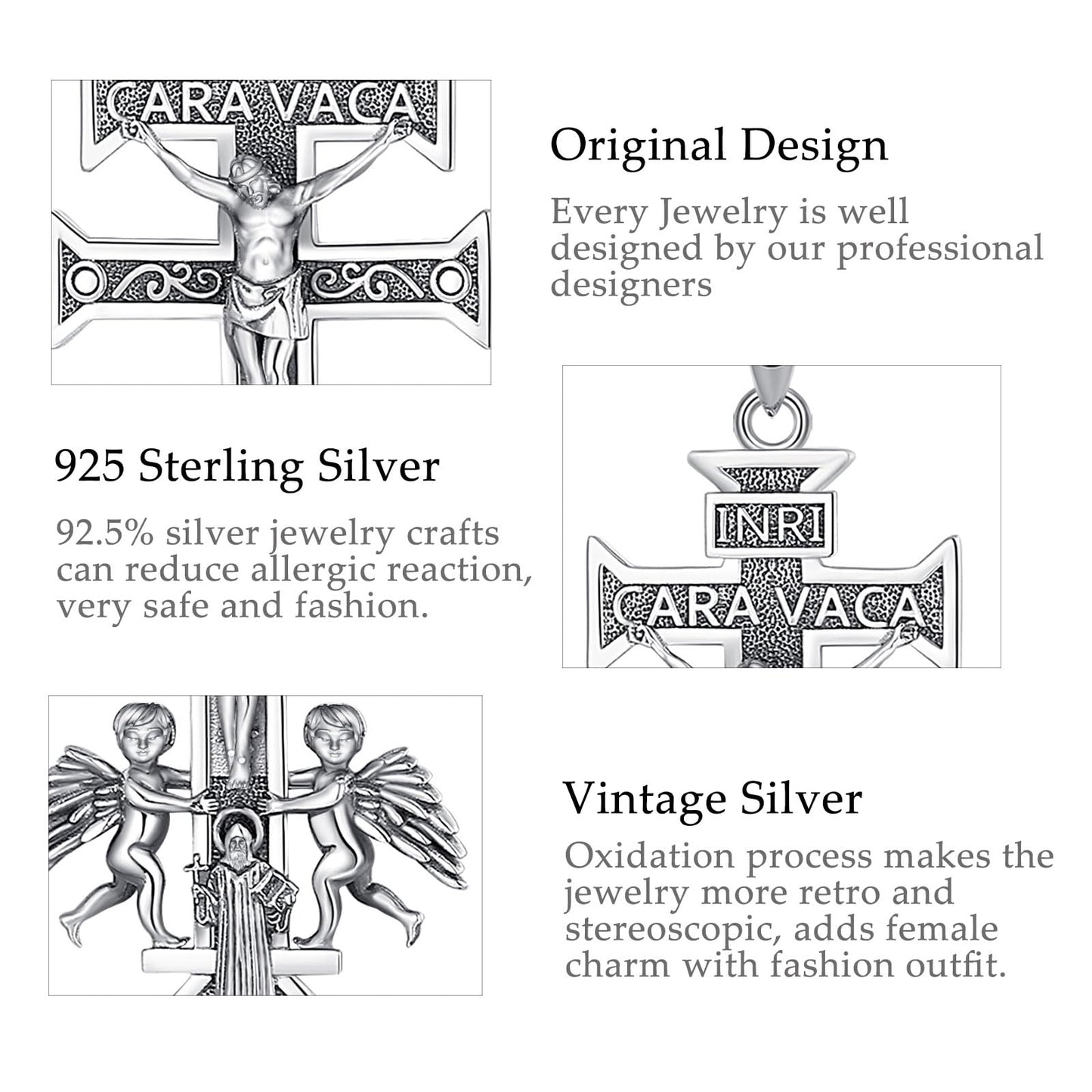 Vito 925 Sterling Silver St Michael/St Christopher/Saint Jude/Seal of Seven Archangels/Virgin Mary Miraculous/Jesus Cross Crucifix/St Joseph//St Anthony Pendant Necklace for Men Women, 24“/22”