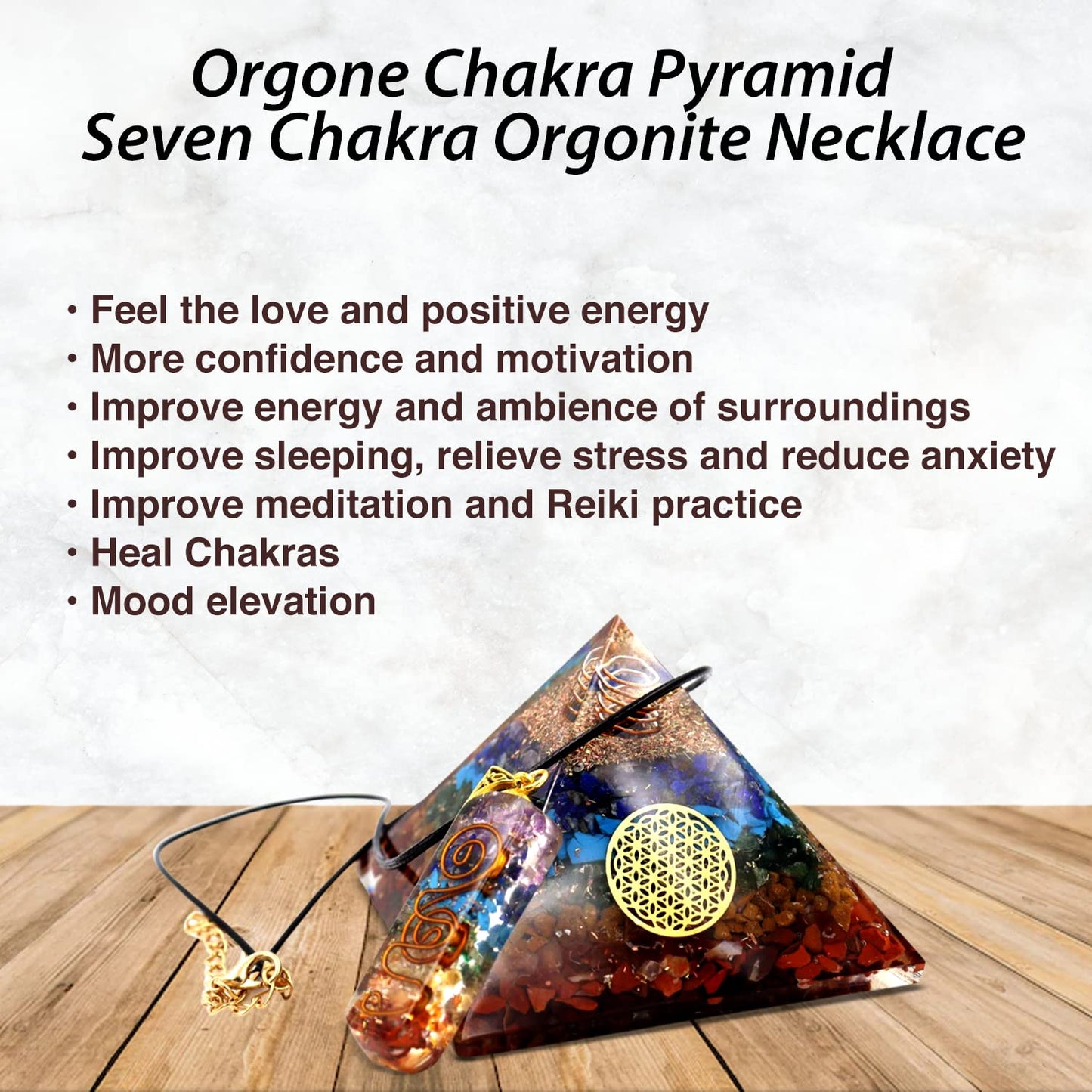 Citrine Orgonite Pyramid, Healing Crystal Pyramid, Pyramid Crystal Gemstone Pyramid for Meditation, Motivation, Positivity - Handmade in India