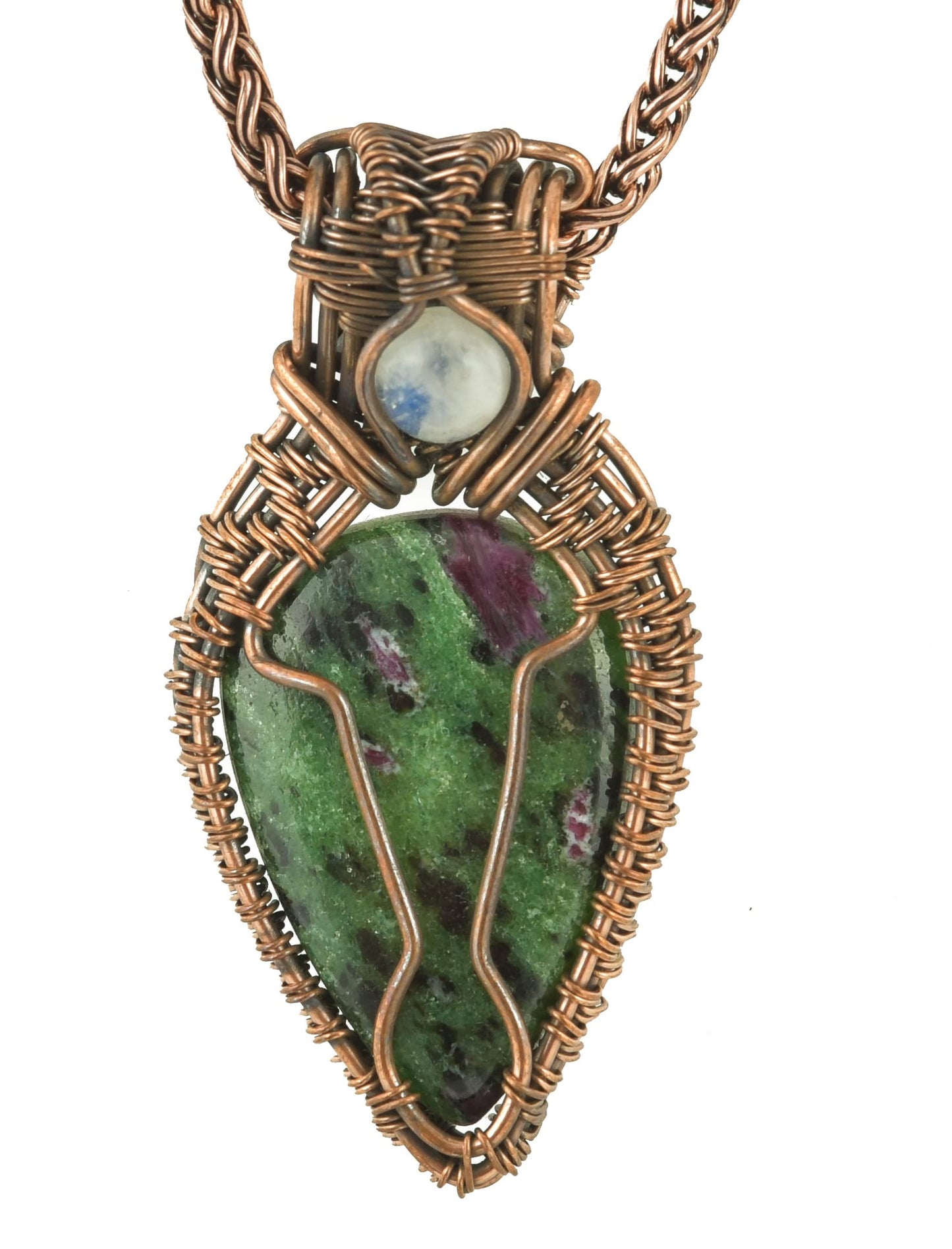 Stunning Handmade Copper Wire Wrapped Multi-Gemstone Pendant Necklace 20" - Perfect for Spiritual Connection and Intuition