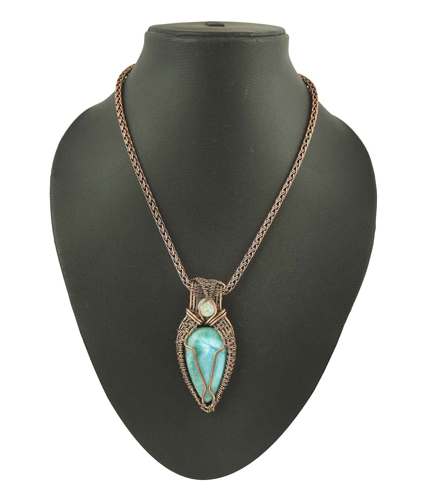 Stunning Handmade Copper Wire Wrapped Multi-Gemstone Pendant Necklace 20" - Perfect for Spiritual Connection and Intuition