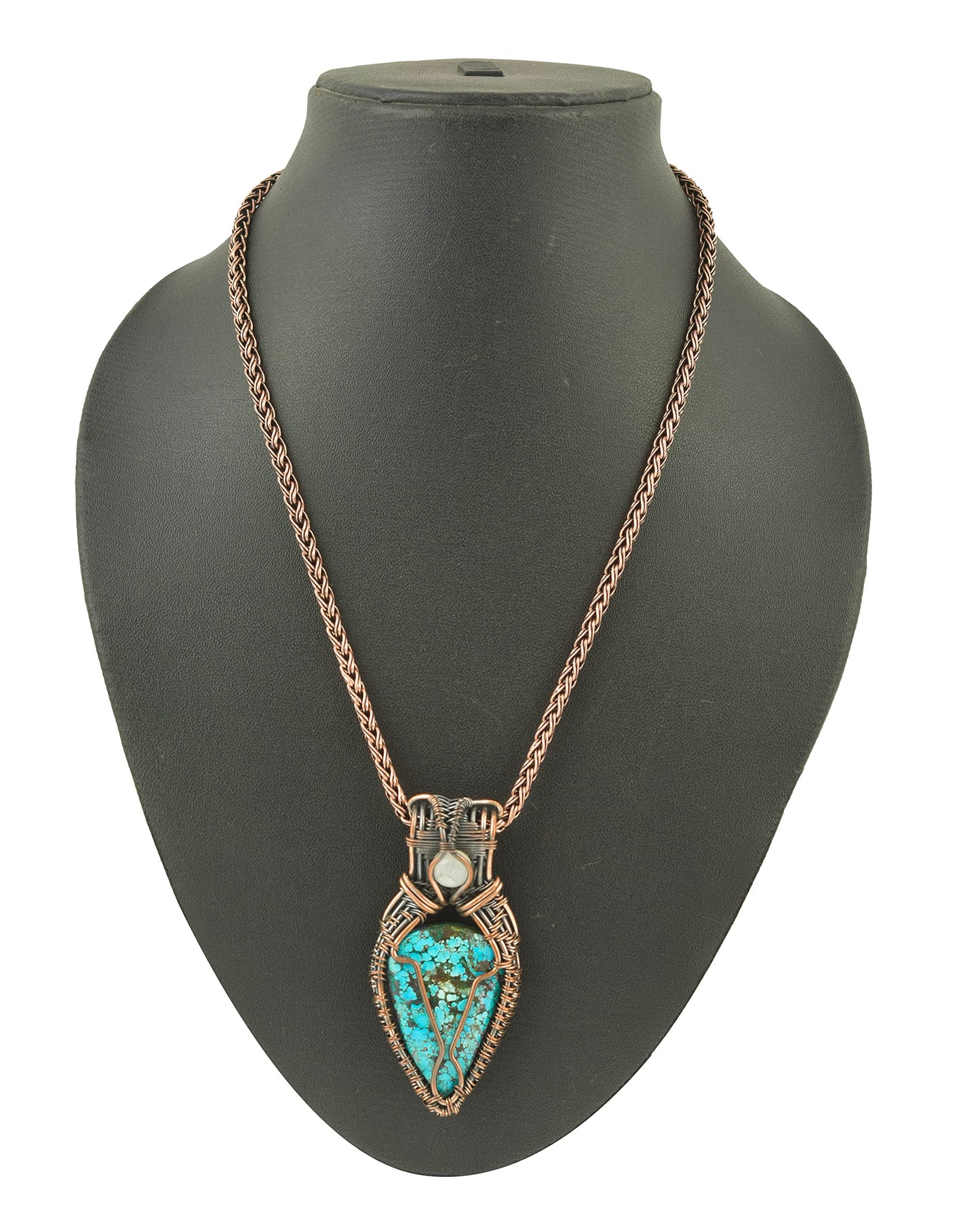 Stunning Handmade Copper Wire Wrapped Multi-Gemstone Pendant Necklace 20" - Perfect for Spiritual Connection and Intuition