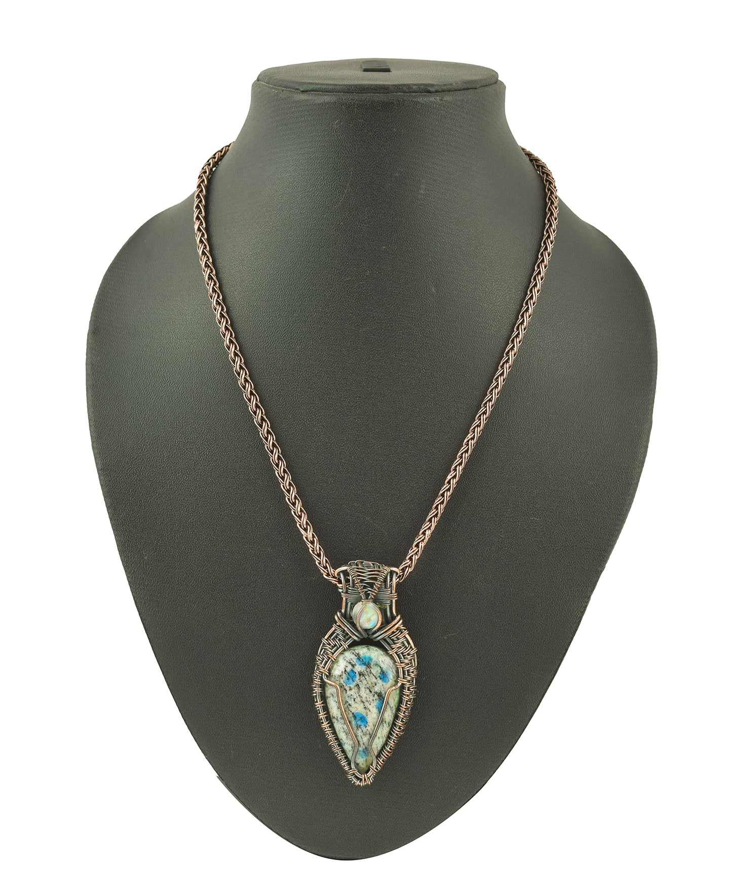 Stunning Handmade Copper Wire Wrapped Multi-Gemstone Pendant Necklace 20" - Perfect for Spiritual Connection and Intuition