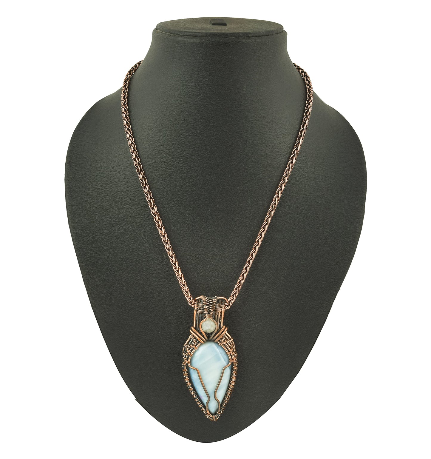 Stunning Handmade Copper Wire Wrapped Multi-Gemstone Pendant Necklace 20" - Perfect for Spiritual Connection and Intuition