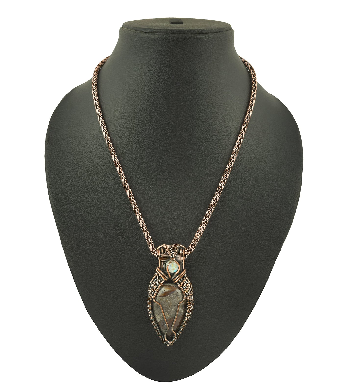 Stunning Handmade Copper Wire Wrapped Multi-Gemstone Pendant Necklace 20" - Perfect for Spiritual Connection and Intuition