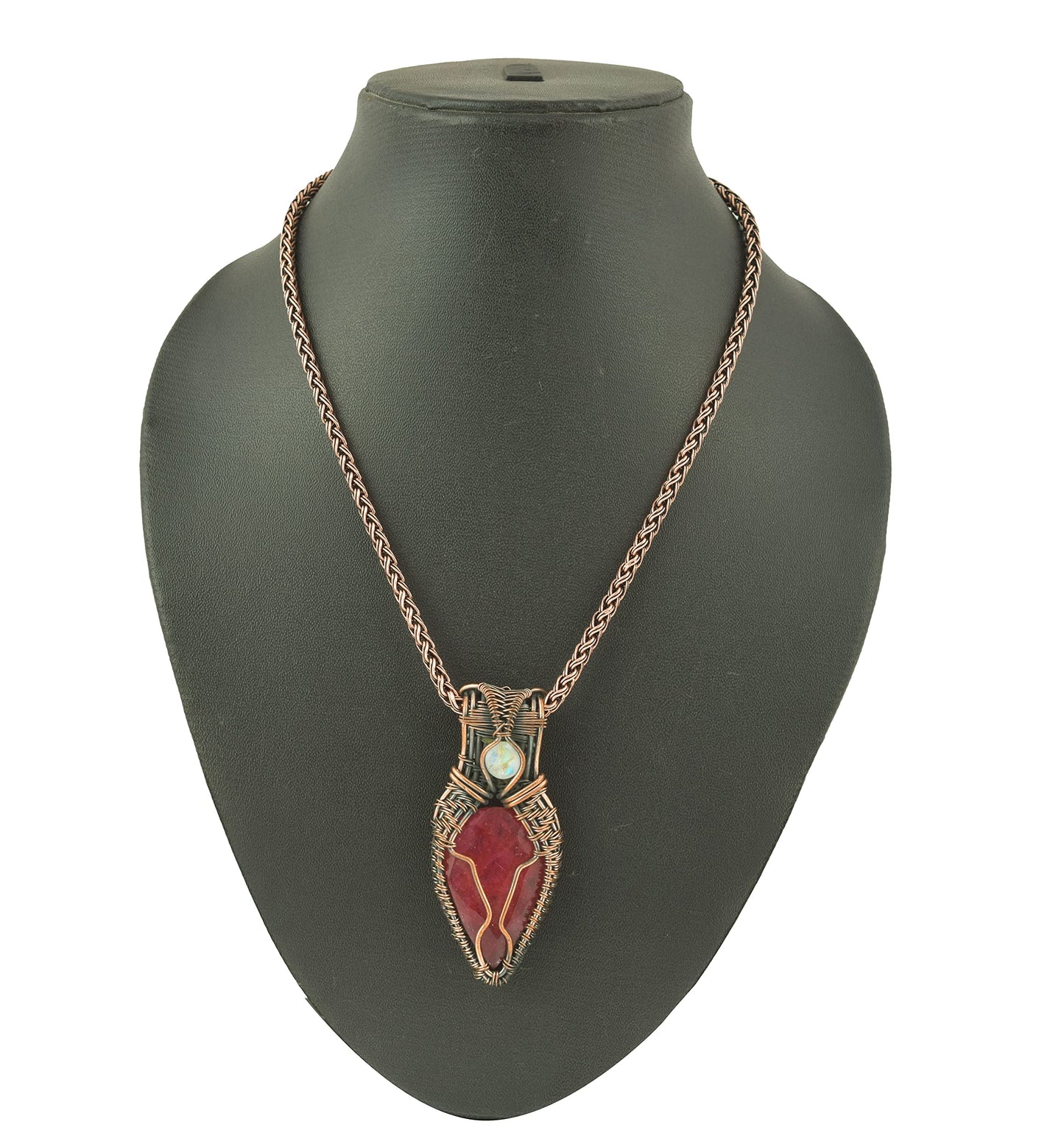 Stunning Handmade Copper Wire Wrapped Multi-Gemstone Pendant Necklace 20" - Perfect for Spiritual Connection and Intuition