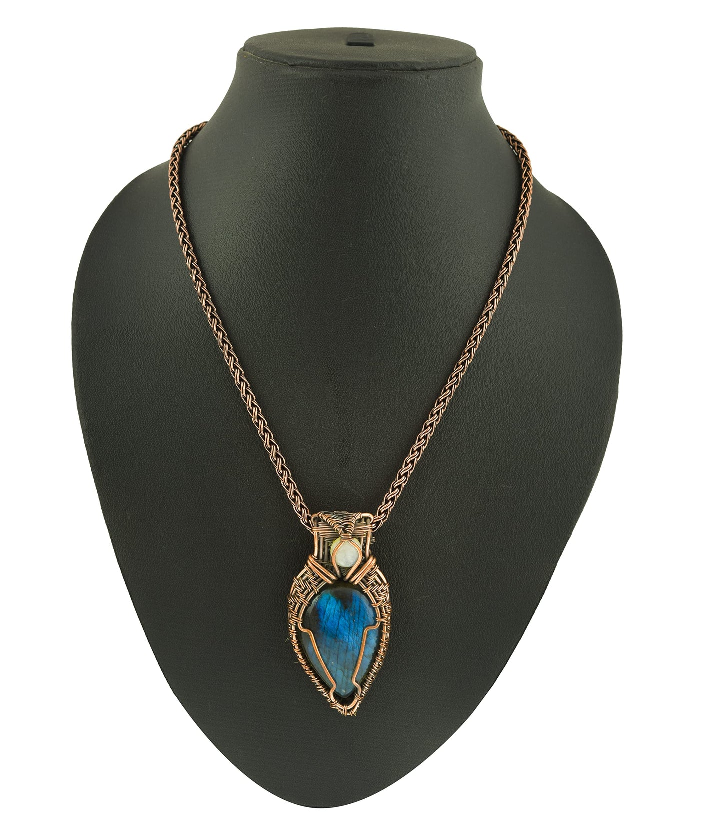 Stunning Handmade Copper Wire Wrapped Multi-Gemstone Pendant Necklace 20" - Perfect for Spiritual Connection and Intuition