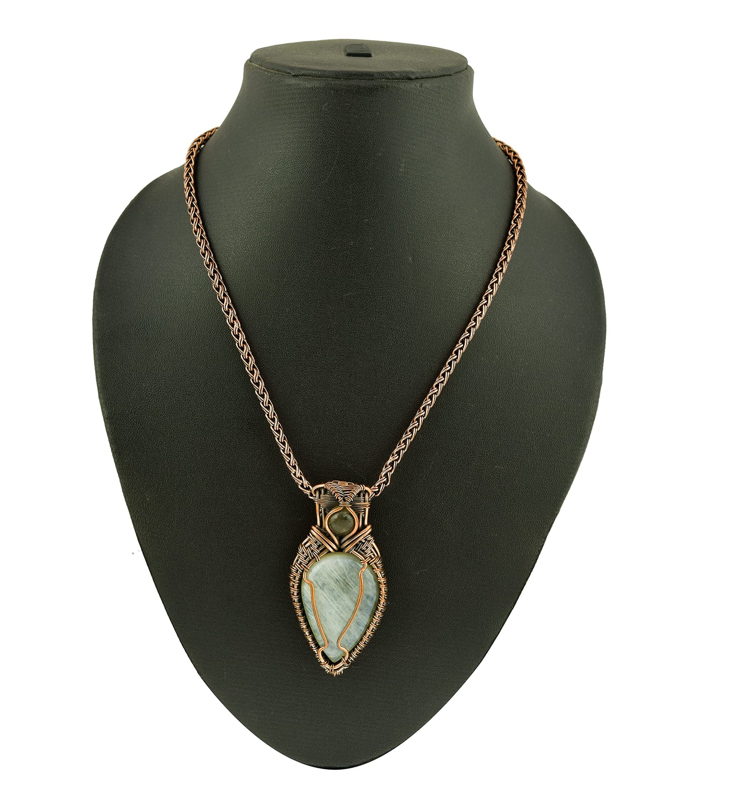 Stunning Handmade Copper Wire Wrapped Multi-Gemstone Pendant Necklace 20" - Perfect for Spiritual Connection and Intuition