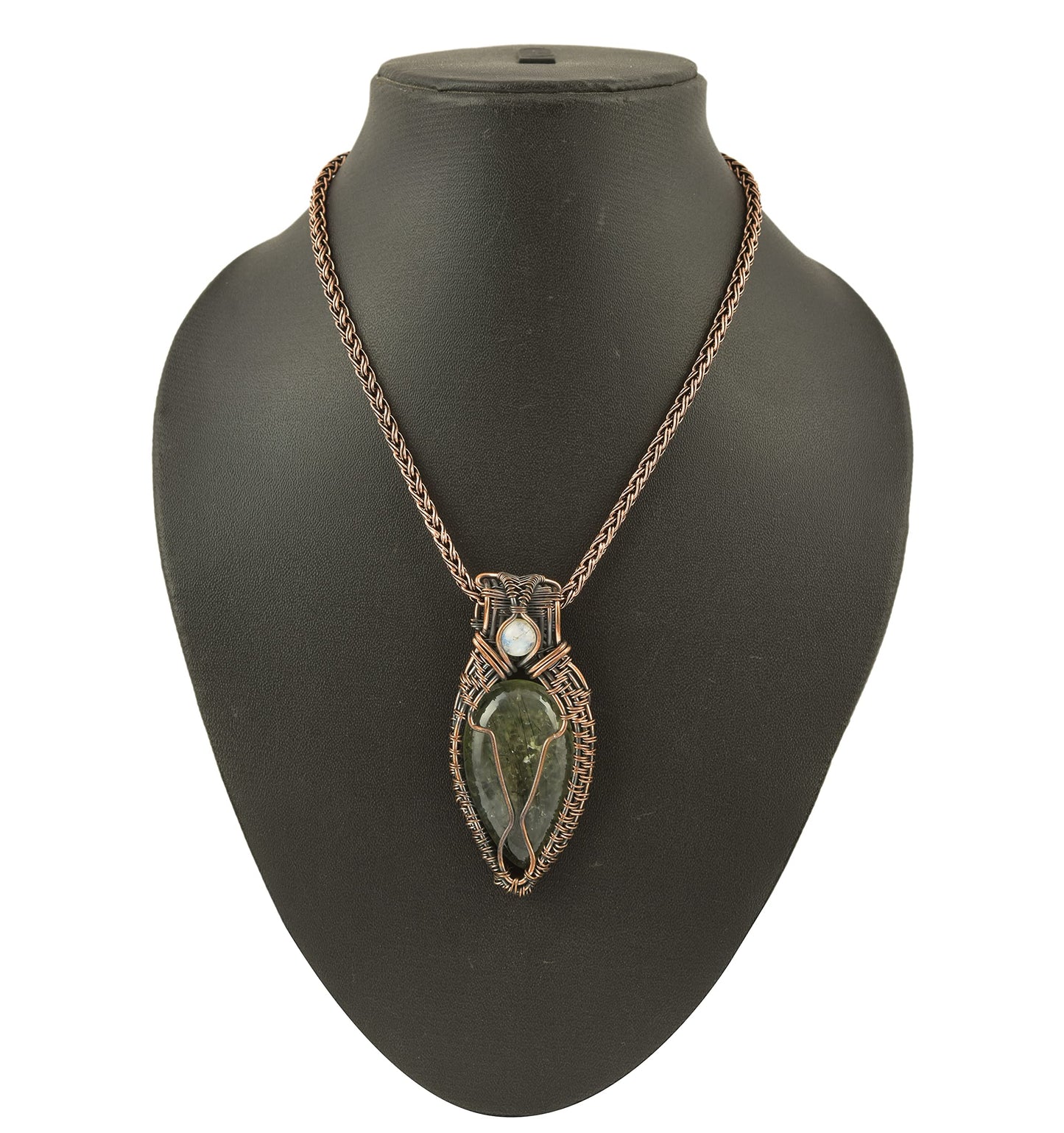 Stunning Handmade Copper Wire Wrapped Multi-Gemstone Pendant Necklace 20" - Perfect for Spiritual Connection and Intuition